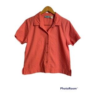 Onque Eyelet Button Up Blouse Size Large